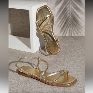 Gold Strappy Sandals